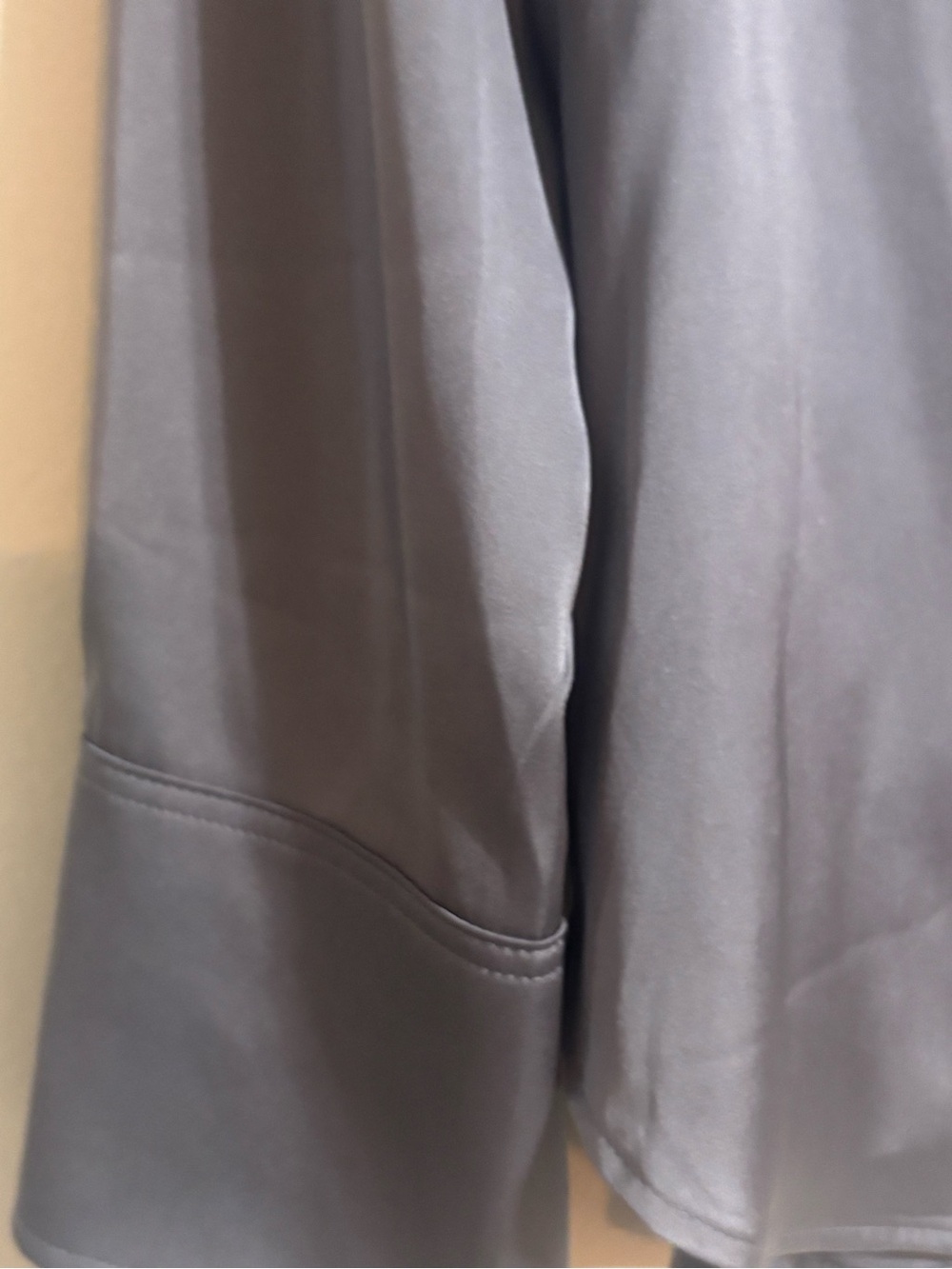 H&M Charcoal Gray Satin Button-Up Blouse - Picture 5 of 9